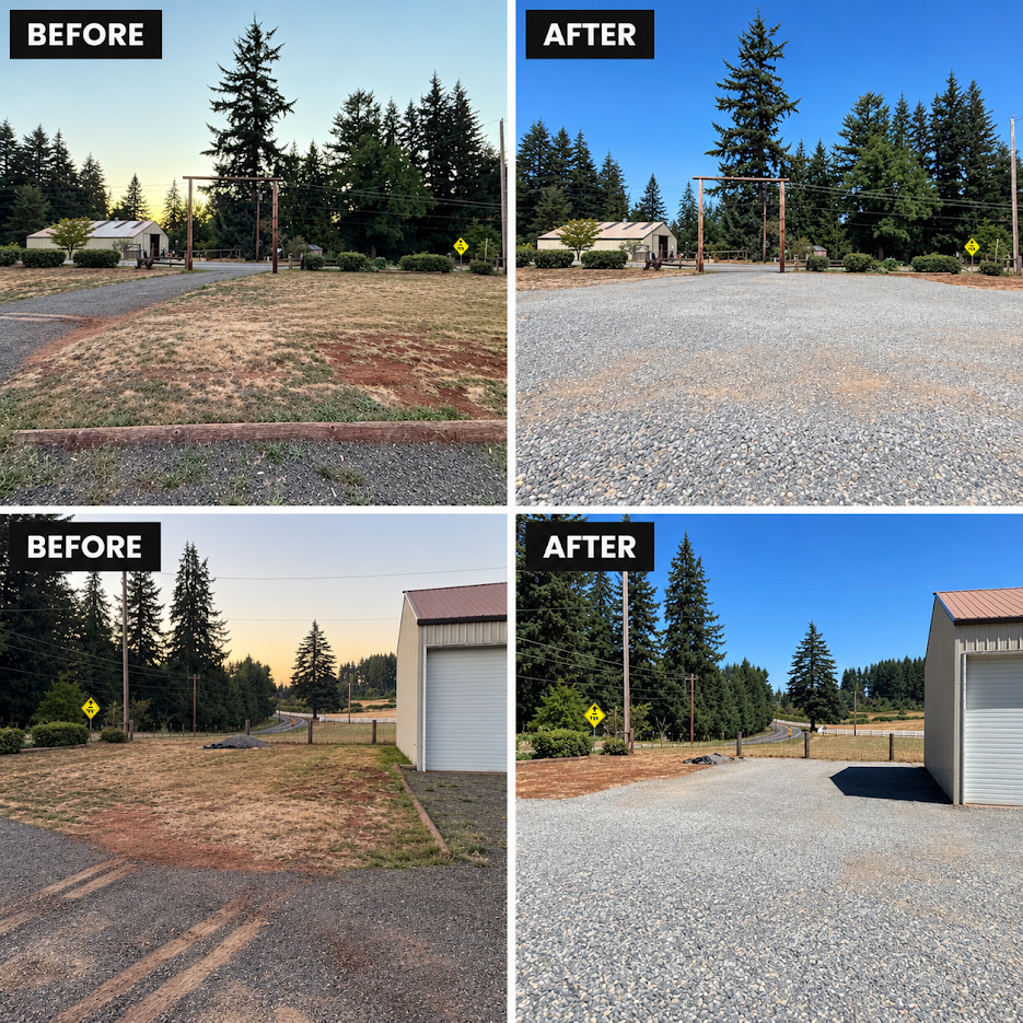 Gravel lot — before & after