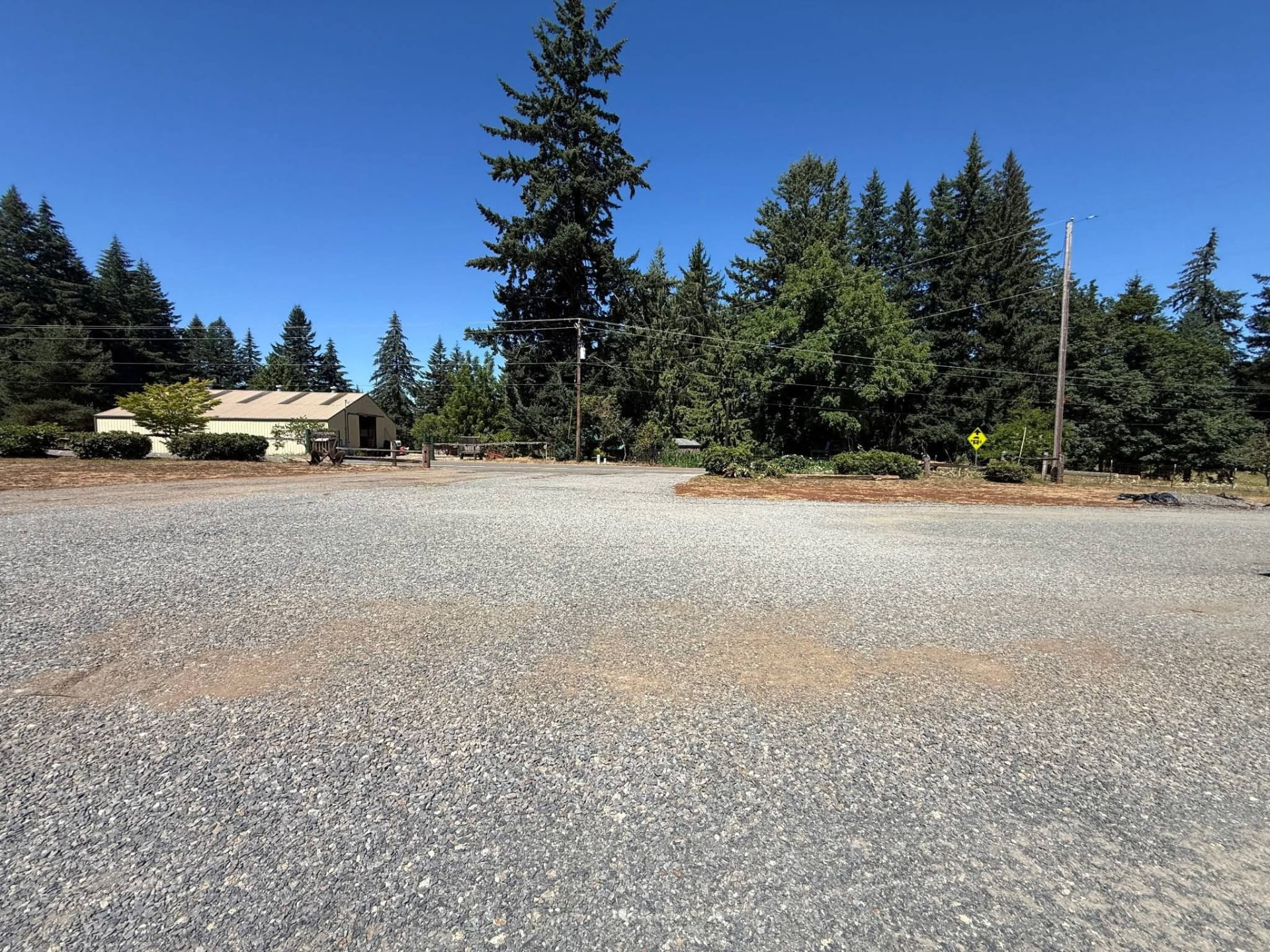Gravel parking area